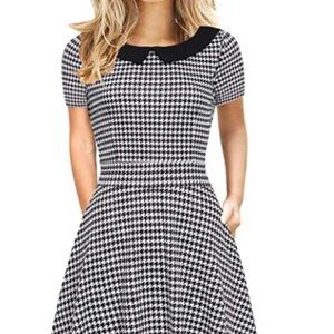 Women's Elegant Vintage Cotton Casual Floral Print Work Party A-Line Swing Dress